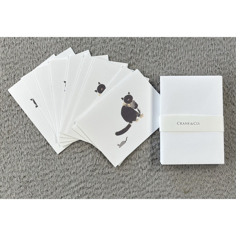 9 Crane & Co Cat and Mouse Blank Note Cards & Envelopes
